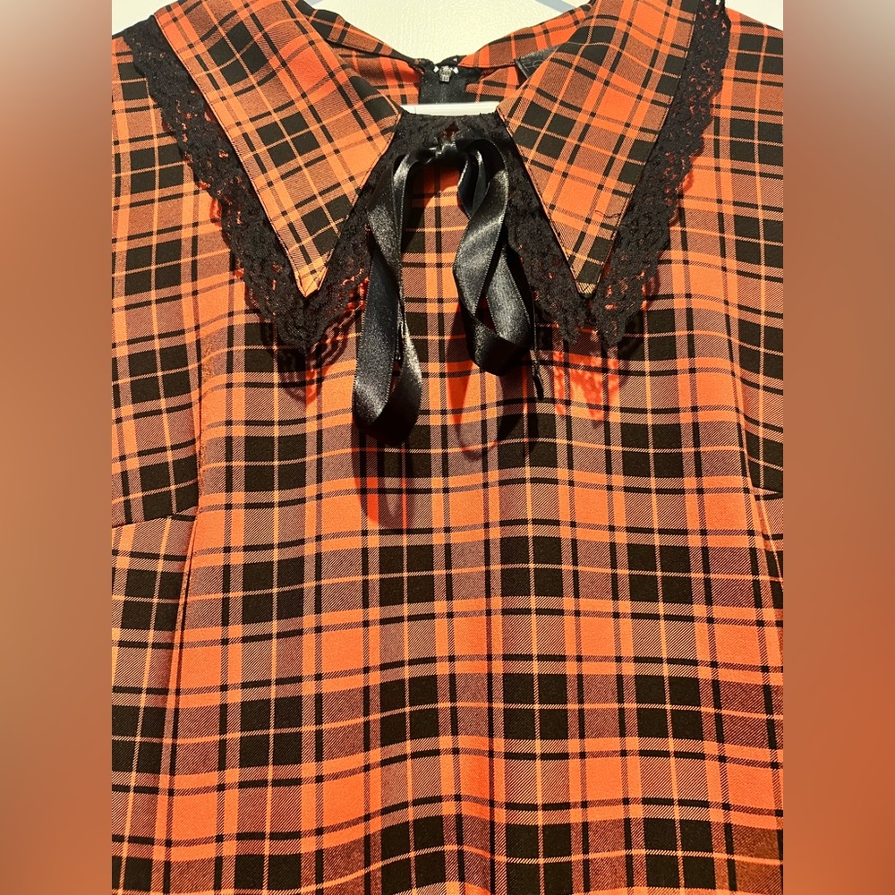 Foxblood Halloween orange and black checkered dress - Picture 4 of 5
